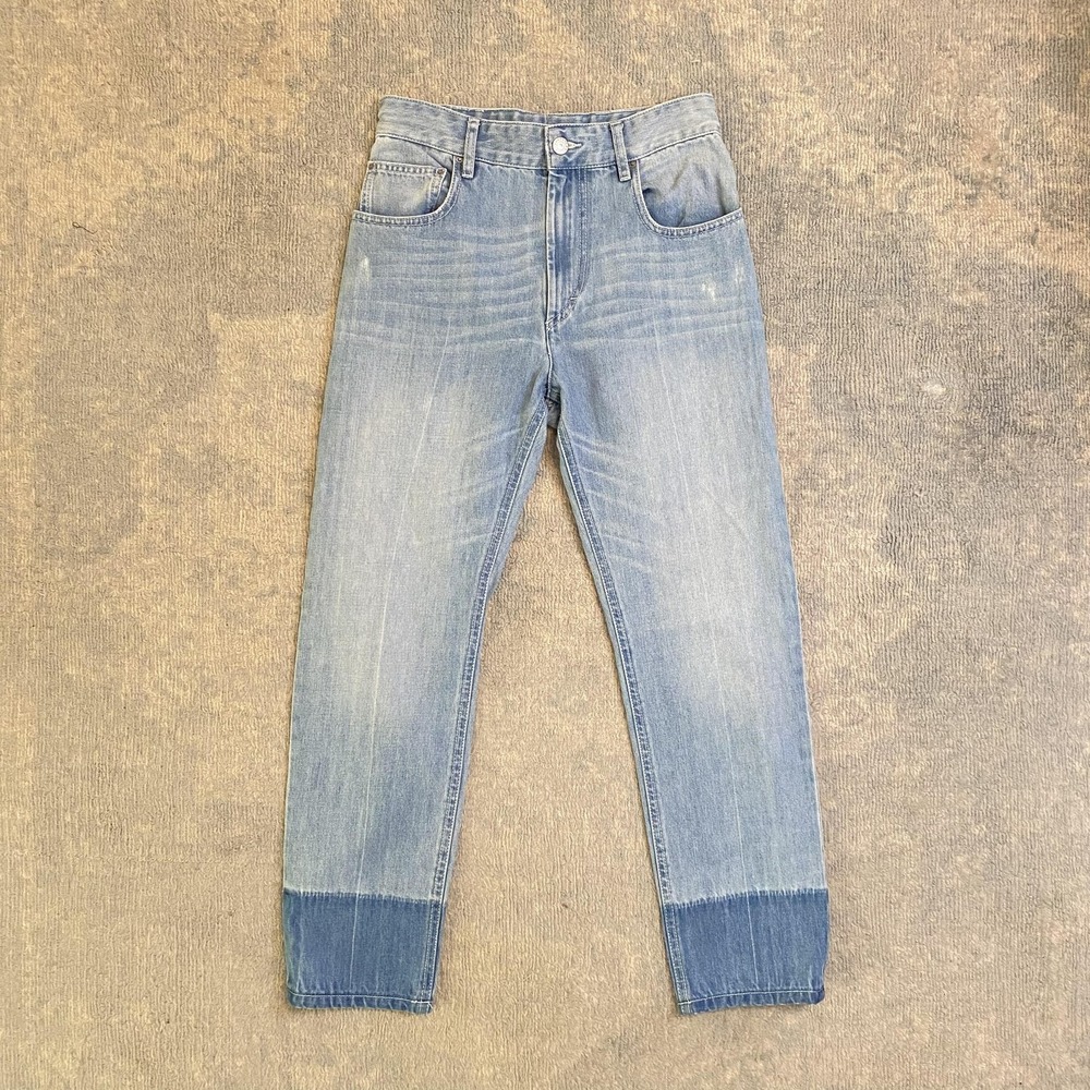 Isabel Marant Étoile Jeans Womens 36 Blue High Rise Slim Tapered Colorblock Hem